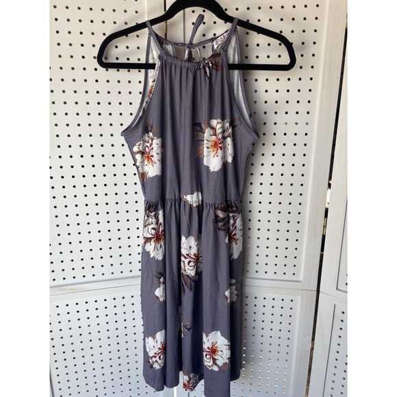 Slig Halter Dress Summer Sleeveless Purple Floral Print NWT Size Small - Picture 1 of 11